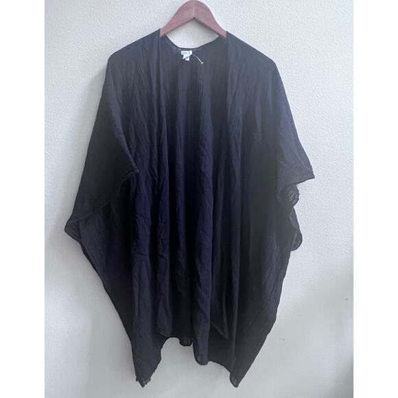 AERIE Women's Black 100% Cotton Kimono Style Open Cardigan One Size - Picture 1 of 5
